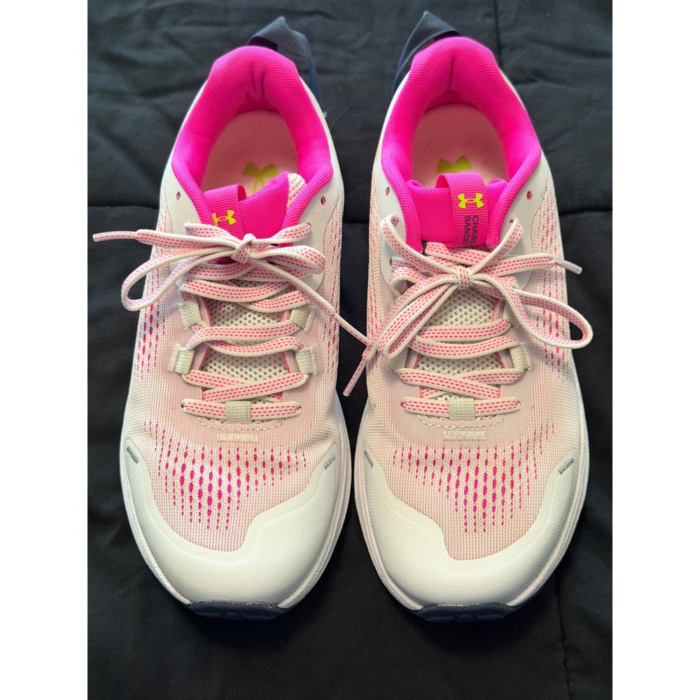Under Armour Charged Bandit Trail Running Shoes White Pink Neon Womens